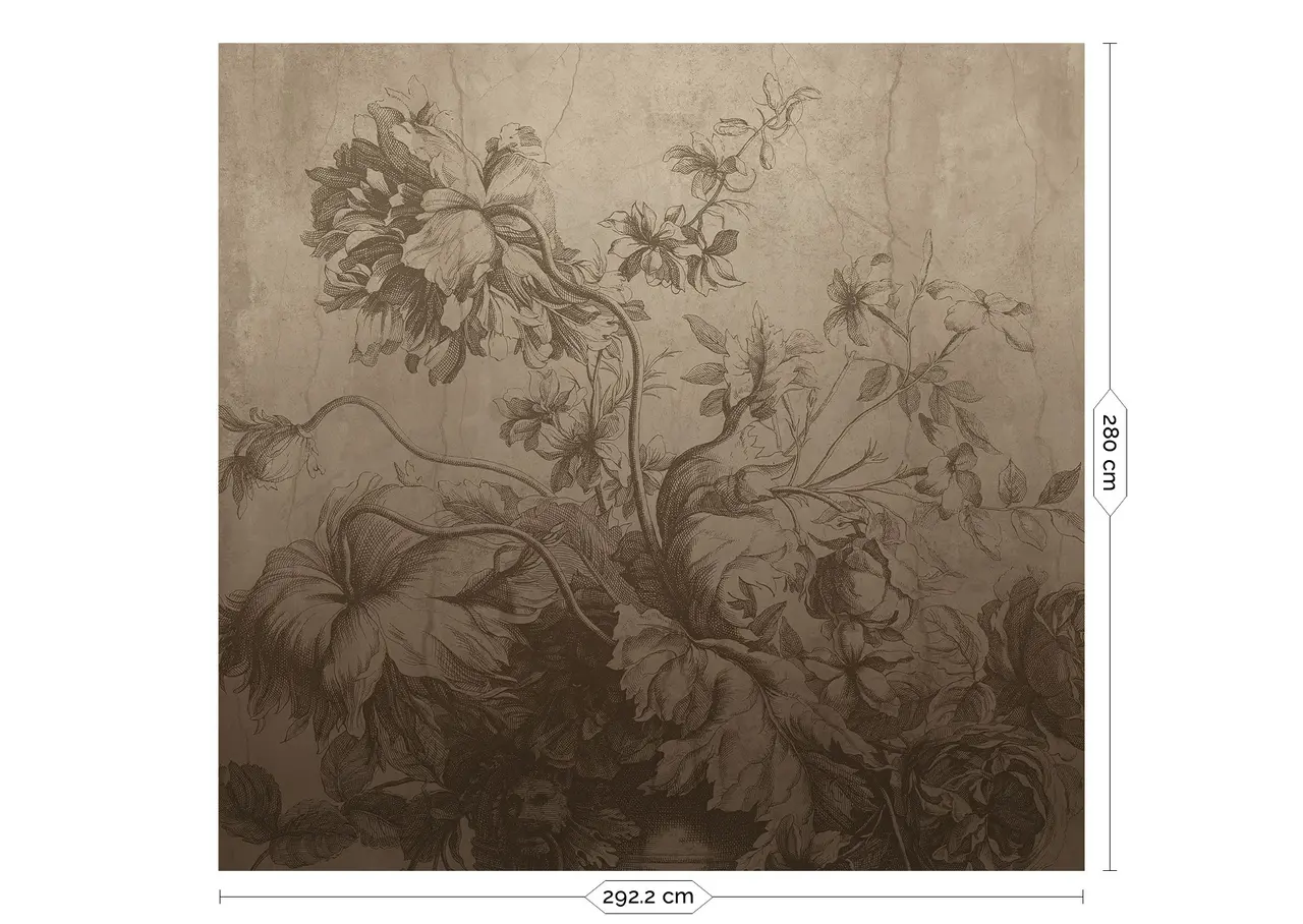 KEK Amsterdam Gradient Flowers behang FU-028 - 292,2x280cm beige