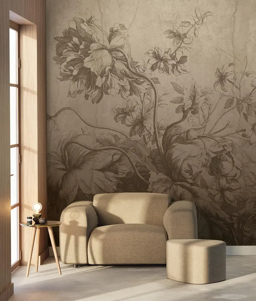 KEK Amsterdam Gradient Flowers wallpaper FU-029 - 389.6x280cm beige KEK Amsterdam Gradient Flowers wallpaper FU-029 - 389.6x280cm beige