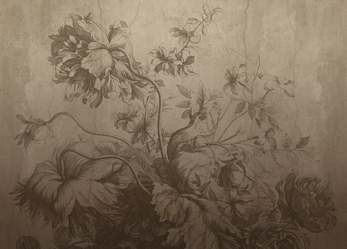 KEK Amsterdam Papier peint Fleurs Dégradées FU-029 - 389,6x280cm beige