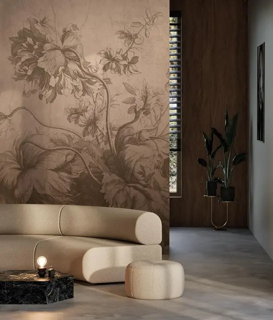 KEK Amsterdam Papier peint Fleurs Dégradées FU-030 - 194,8x280cm nude