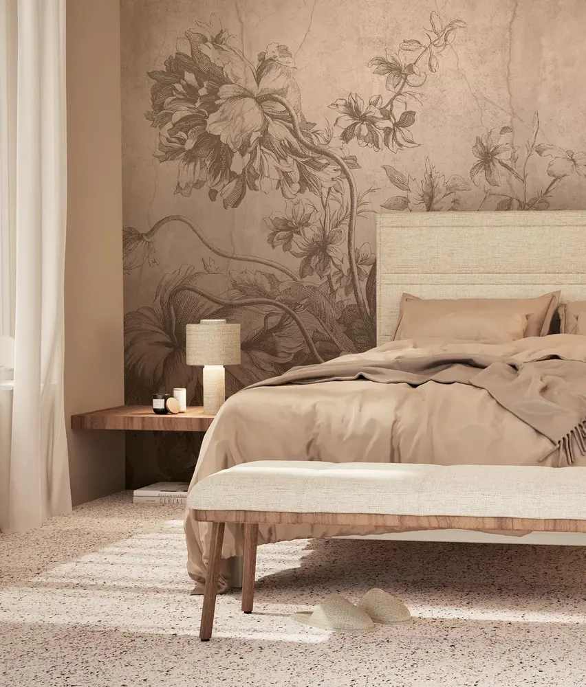 KEK Amsterdam Farbverlaufsblumentapete FU-030 - 194,8 x 280 cm, hautfarben