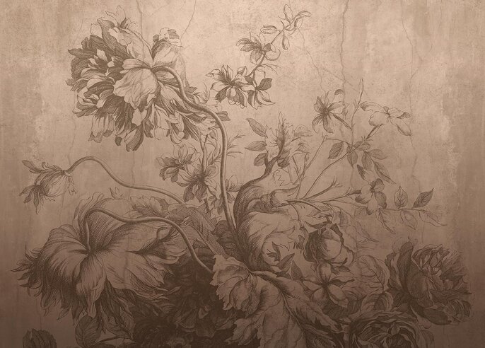 KEK Amsterdam Papier peint Fleurs Dégradées FU-030 - 194,8x280cm nude