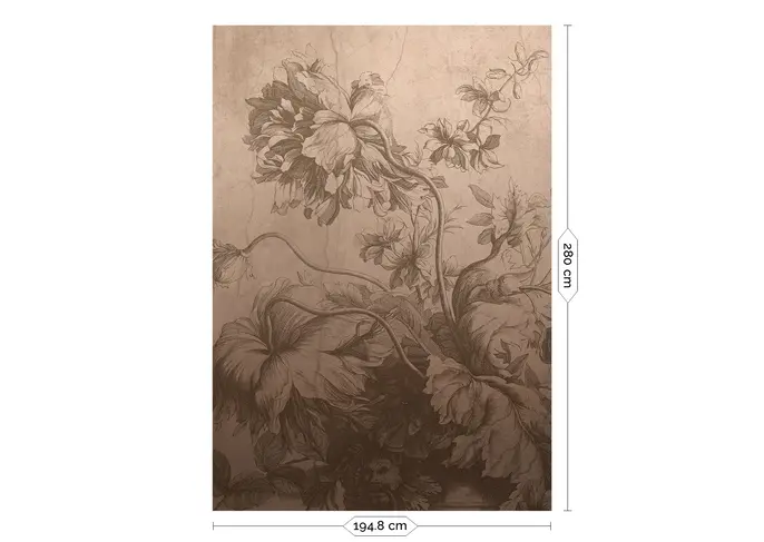 KEK Amsterdam Papier peint Fleurs Dégradées FU-030 - 194,8x280cm nude