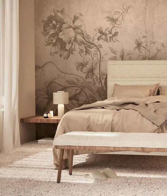 KEK Amsterdam Carta da parati Fiori sfumati FU-032 - 389,6x280cm nudo