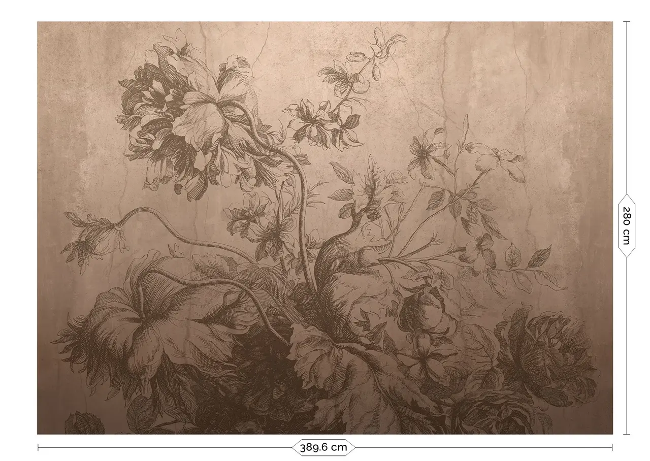 KEK Amsterdam Papel pintado de flores degradadas FU-032 - 389,6 x 280 cm color piel KEK Amsterdam Papel pintado de flores degradadas FU-032 - 389,6 x 280 cm color piel