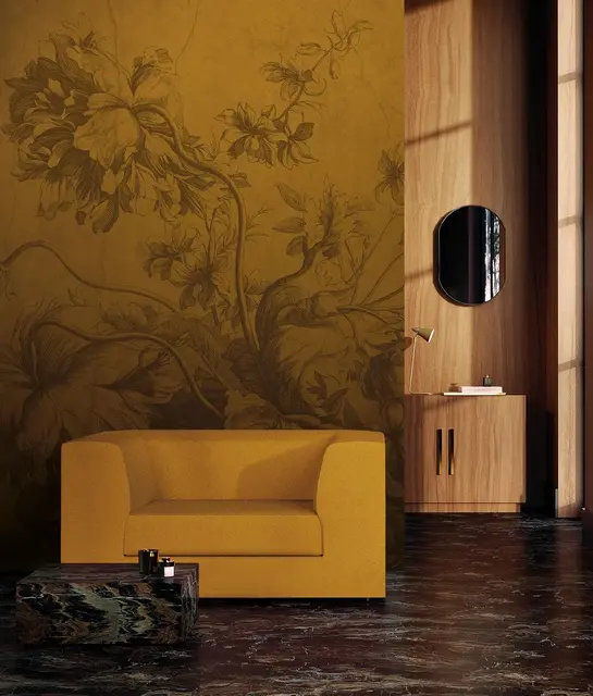 KEK Amsterdam Gradient Flowers wallpaper FU-038 - 389.6x280cm ocher KEK Amsterdam Gradient Flowers wallpaper FU-038 - 389.6x280cm ocher