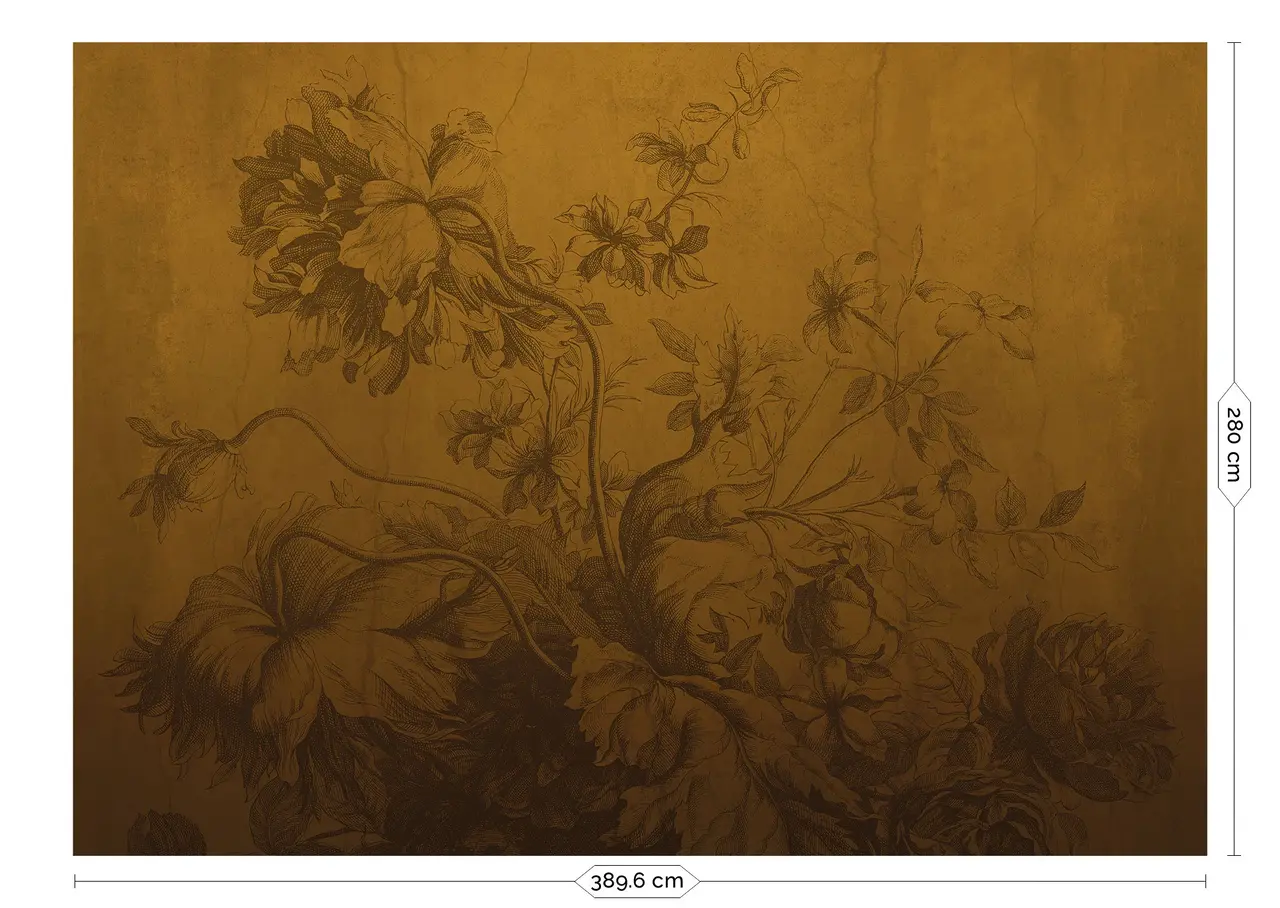 KEK Amsterdam Gradient Flowers tapet FU-038 - 389,6x280cm okker KEK Amsterdam Gradient Flowers tapet FU-038 - 389,6x280cm okker
