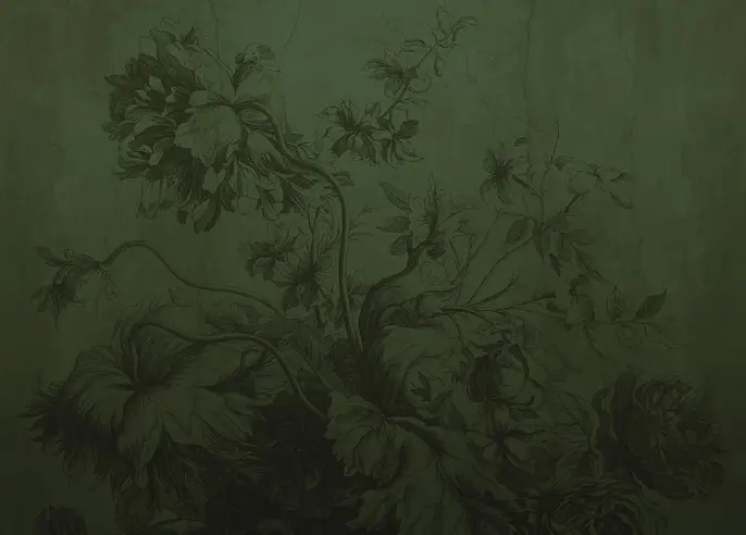 KEK Amsterdam Gradient Flowers tapet FU-033 - 194,8x280cm grön