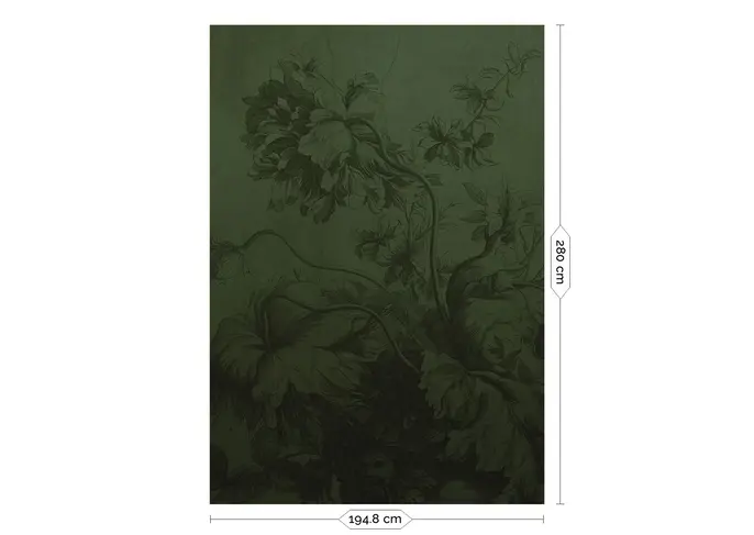KEK Amsterdam Papel pintado Flores degradadas FU-033 - 194,8x280cm verde