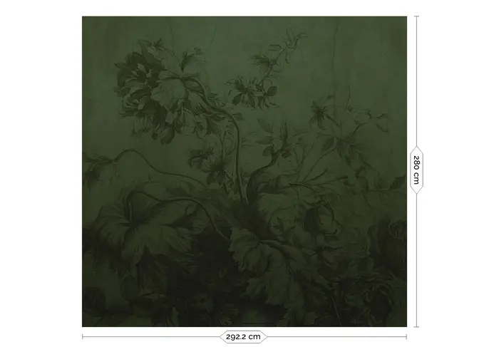 KEK Amsterdam Papel pintado Flores degradadas FU-034 - 292,2x280cm verde