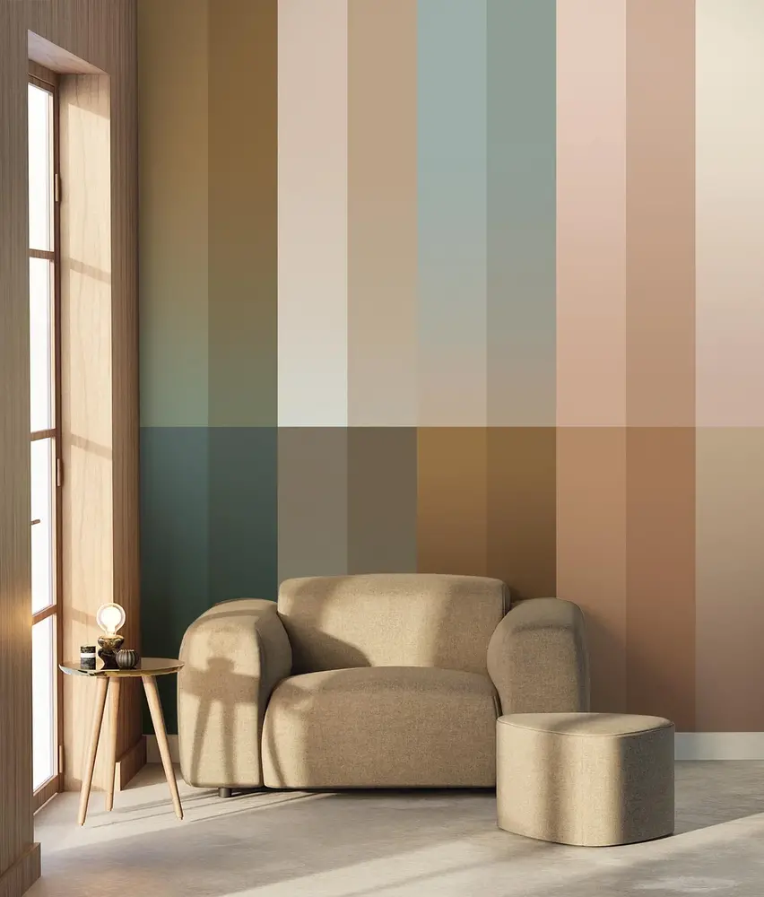 KEK Amsterdam Gradient Stripes tapet FU-024 - 194,8x280cm flerfärgad