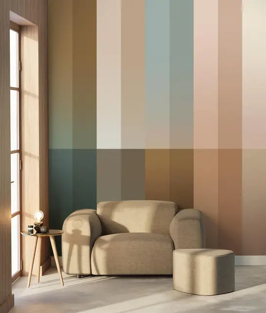 KEK Amsterdam Gradient Stripes wallpaper FU-025 - 292.2x280cm multicolour