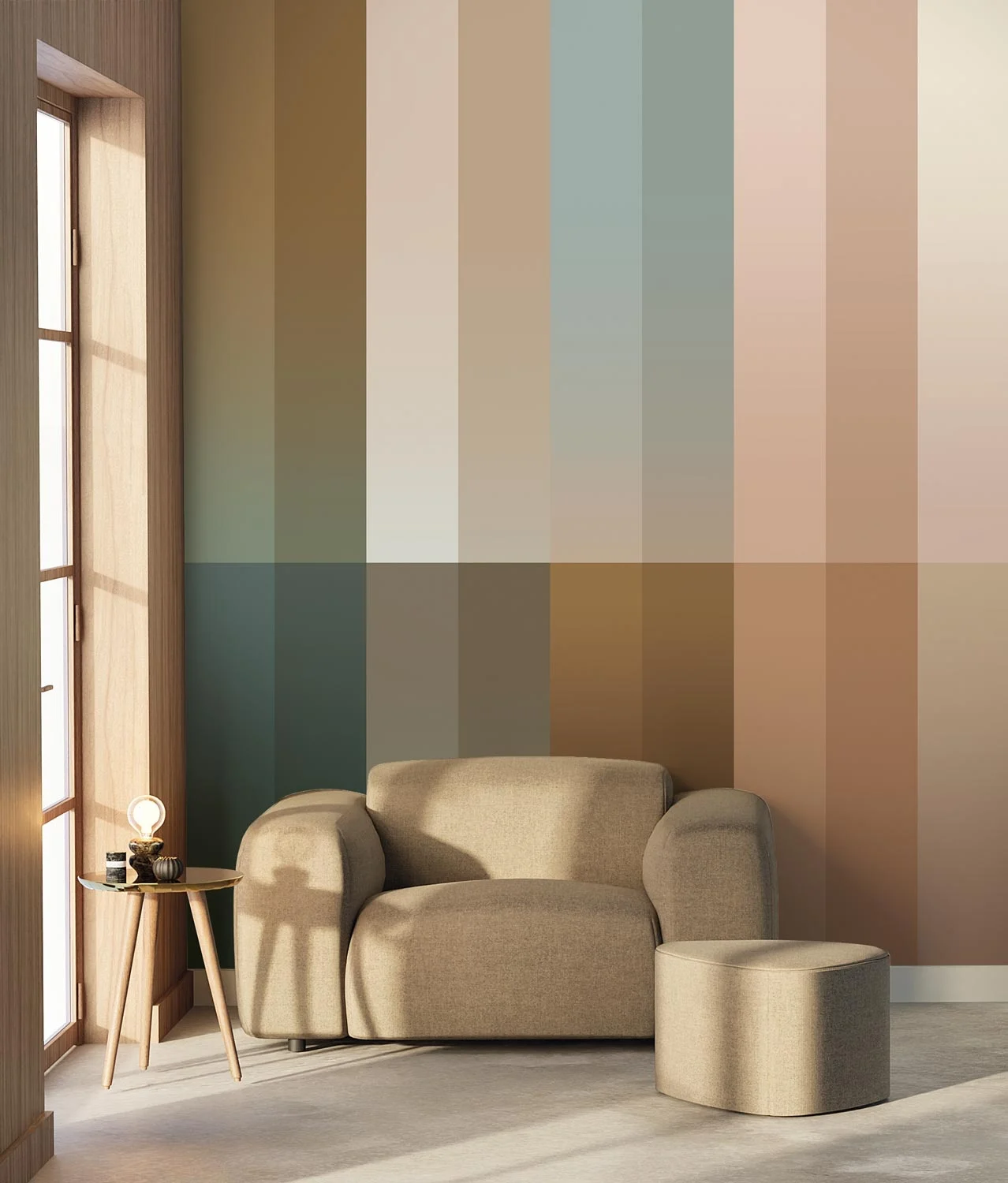 KEK Amsterdam Farbverlaufsstreifen-Tapete FU-026 - 389,6 x 280 cm, mehrfarbig