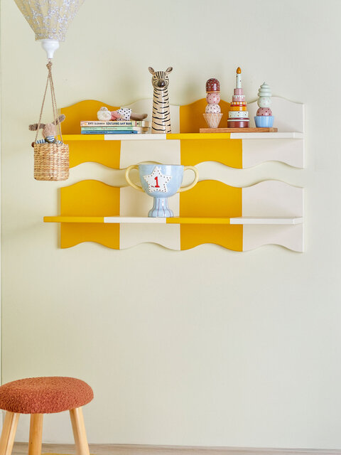 Bloomingville Mini Bubbi wandplank geel - 82062909