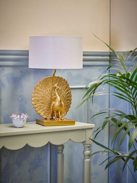 Bloomingville Påfugl bordlampe gull - 82068666