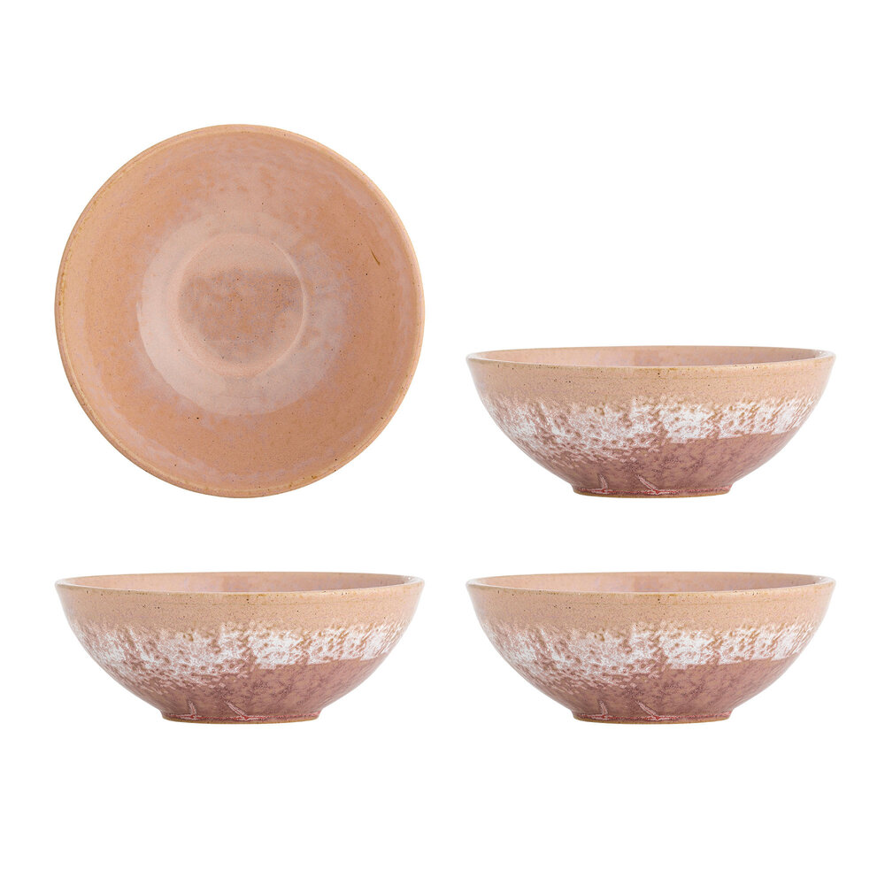 Bloomingville Darlene schalen roze set van 4 stuks - 82072424 Bloomingville Darlene schalen roze set van 4 stuks - 82072424