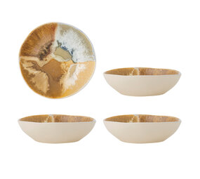 Bloomingville Lacey schalen geel set van 4 stuks Bloomingville Lacey schalen geel set van 4 stuks