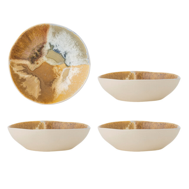 Bloomingville Lacey bowls yellow set of 4 pieces - 82072536