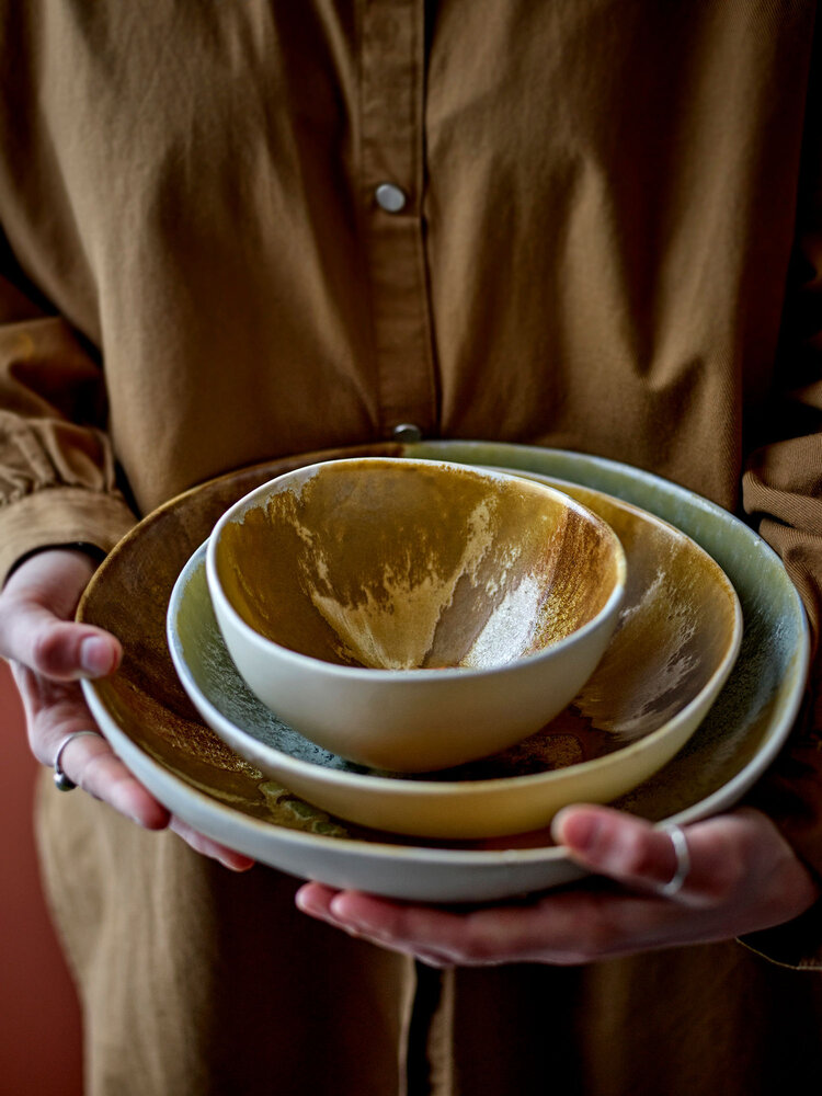 Bloomingville Lacey bowls yellow set of 4 pieces - 82072536
