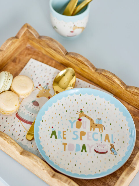 Bloomingville Mini Assiettes Celebrate bleues, lot de 6 pièces - 82063092 Bloomingville Mini Assiettes Celebrate bleues, lot de 6 pièces - 82063092