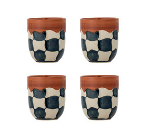 Bloomingville Ensemble de 4 tasses à carreaux Bloomingville Ensemble de 4 tasses à carreaux