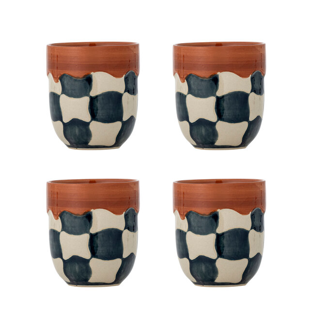 Bloomingville Set di 4 tazze a quadri - 82072604