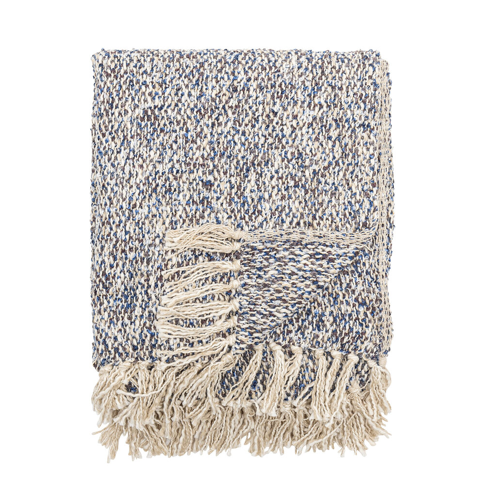 Bloomingville Plaid bleu océan - 82066526 Bloomingville Plaid bleu océan - 82066526