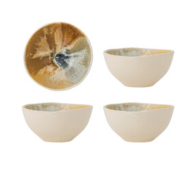 Bloomingville Bols Lacey jaunes, lot de 4 pièces Bloomingville Bols Lacey jaunes, lot de 4 pièces