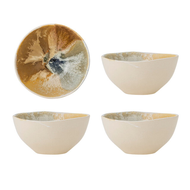 Bloomingville Lacey schaaltjes geel set van 4 stuks - 82072535