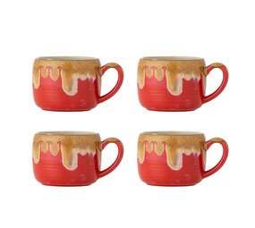 Bloomingville Sheen mokken rood set van 4 stuks