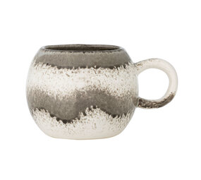 Bloomingville Paula mokken  grijs/zwart set van 4 stuks Bloomingville Paula mokken  grijs/zwart set van 4 stuks