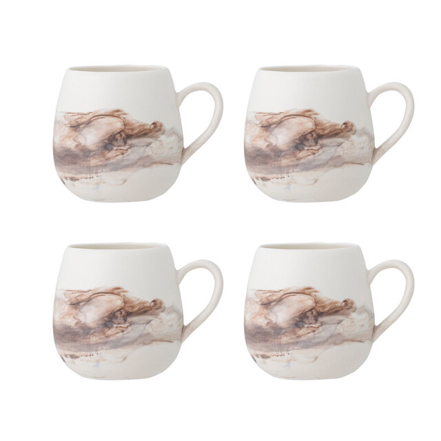 Bloomingville Lyre krus brunt sæt med 4 dele - 82072551 Bloomingville Lyre krus brunt sæt med 4 dele - 82072551