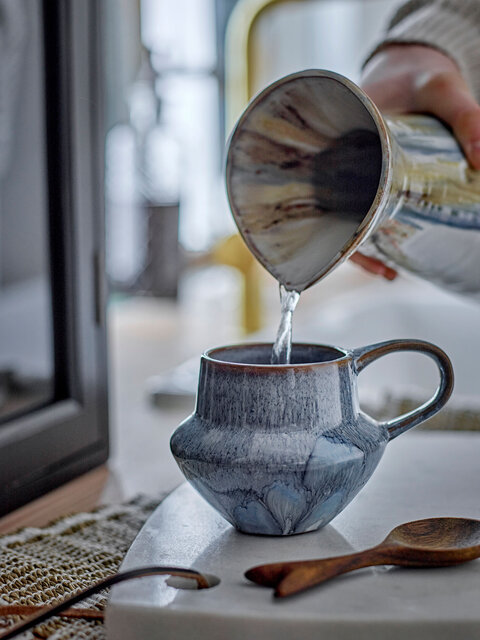 Bloomingville Bessie mugs blue set of 4 pieces - 82072477 Bloomingville Bessie mugs blue set of 4 pieces - 82072477