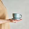 Bloomingville Brenta cup and saucer blue set of 4 pieces - 82072417 Bloomingville Brenta cup and saucer blue set of 4 pieces - 82072417