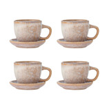 Bloomingville Brenta cup and saucer pink set of 4 pieces - 82072414