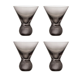 Bloomingville Corliss cocktail glazen grijs set van 4 stuks Bloomingville Corliss cocktail glazen grijs set van 4 stuks