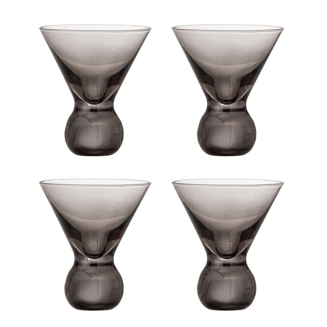 Bloomingville Verres à cocktail Corliss gris, lot de 4 pièces - 82072450