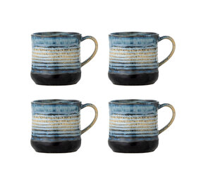 Bloomingville Deana mokken blauw set van 4 stuks Bloomingville Deana mokken blauw set van 4 stuks