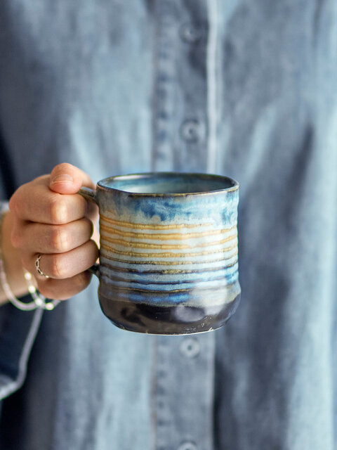 Bloomingville Ensemble de 4 mugs Deana bleus - 82072422