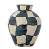 Bloomingville Rutete vase blå - 82072602 Bloomingville Rutete vase blå - 82072602