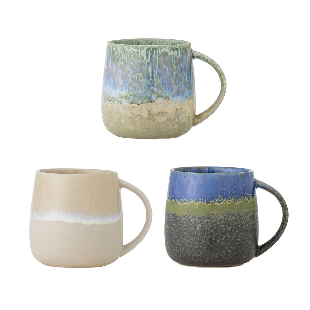 Bloomingville Coffret de 3 mugs Cloe bleus - 82072530 Bloomingville Coffret de 3 mugs Cloe bleus - 82072530