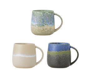 Bloomingville Cloe mokken blauw set van 3 stuks Bloomingville Cloe mokken blauw set van 3 stuks