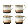 Bloomingville Deana mokken bruin set van 4 stuks - 82072423 Bloomingville Deana mokken bruin set van 4 stuks - 82072423
