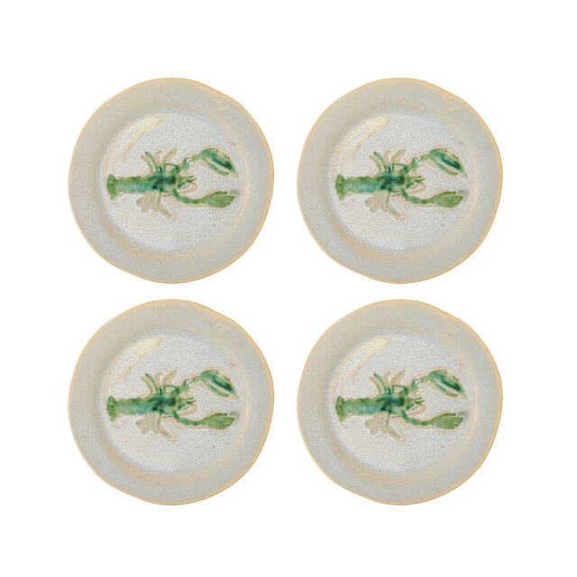 Bloomingville Hadden borden groen Ø21cm set van 4 stuks - 82072544