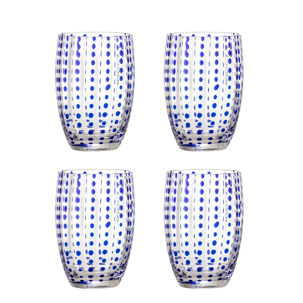 Bloomingville Vasos Brinley azules, juego de 4 piezas - 82072202