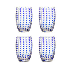 Bloomingville Brinley glazen blauw set van 4 stuks Bloomingville Brinley glazen blauw set van 4 stuks