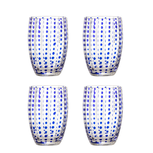 Bloomingville Brinley glasögon blå set med 4 delar - 82072202 Bloomingville Brinley glasögon blå set med 4 delar - 82072202