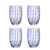 Bloomingville Brinley glazen blauw set van 4 stuks - 82072202 Bloomingville Brinley glazen blauw set van 4 stuks - 82072202