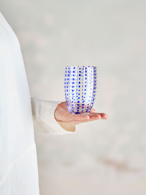 Bloomingville Ensemble de 4 verres Brinley bleus - 82072202