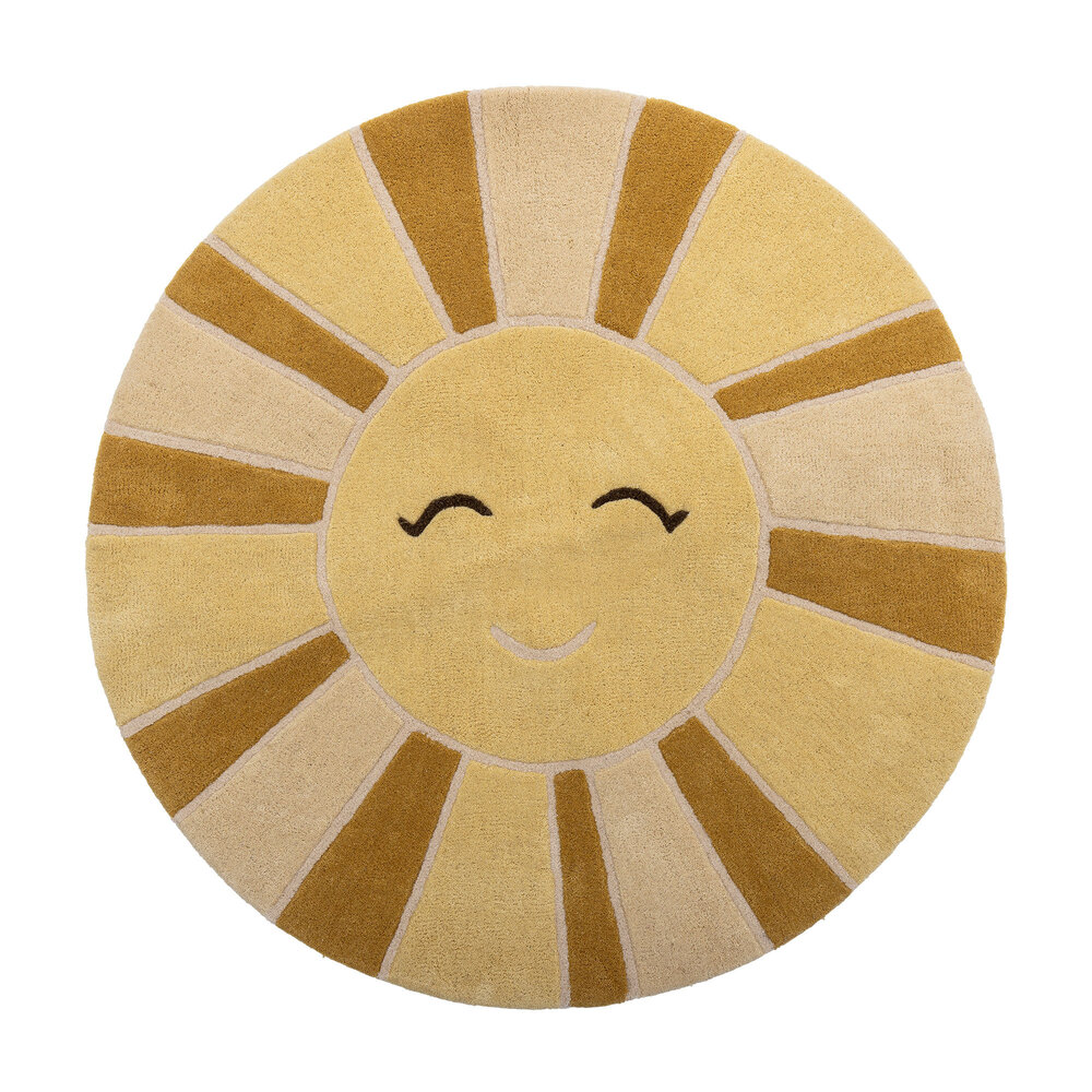 Pinoy Sun Rug Bloomingville Mini Sun rug yellow - LIVING AND CO.